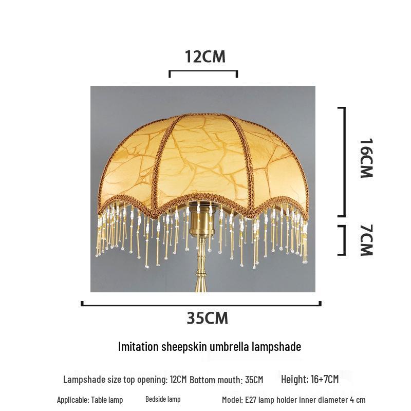 Retro Style Table Lamp with E27 Holder and Lampshade for Bedroom or Bedside