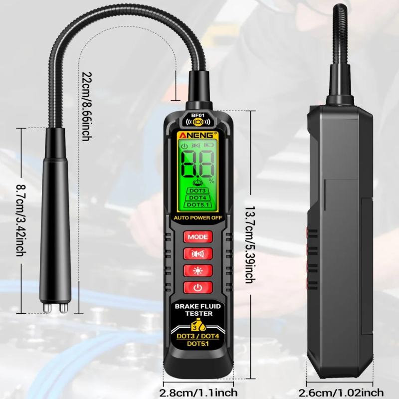 Kit Elettricista Auto Portatile ANENG BF01 Tester Liquido Freni Relè Auto RT01 Tester di Tensione 12V/24V Rilevatore Relè 4/5 Pin Analizzatore Olio Freni Strumenti di Test