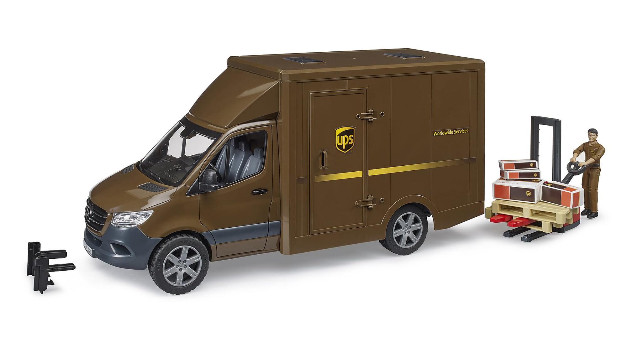 

Вилочный погрузчик Bruder MB UPS BR02678 и (с фигурой)