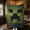 1pc Pixel gameSkull Theme Design Flannel Blanket - 3D Printed Soft Warm, All-Season Lightweight Throw for Camping Travel Bed-080710