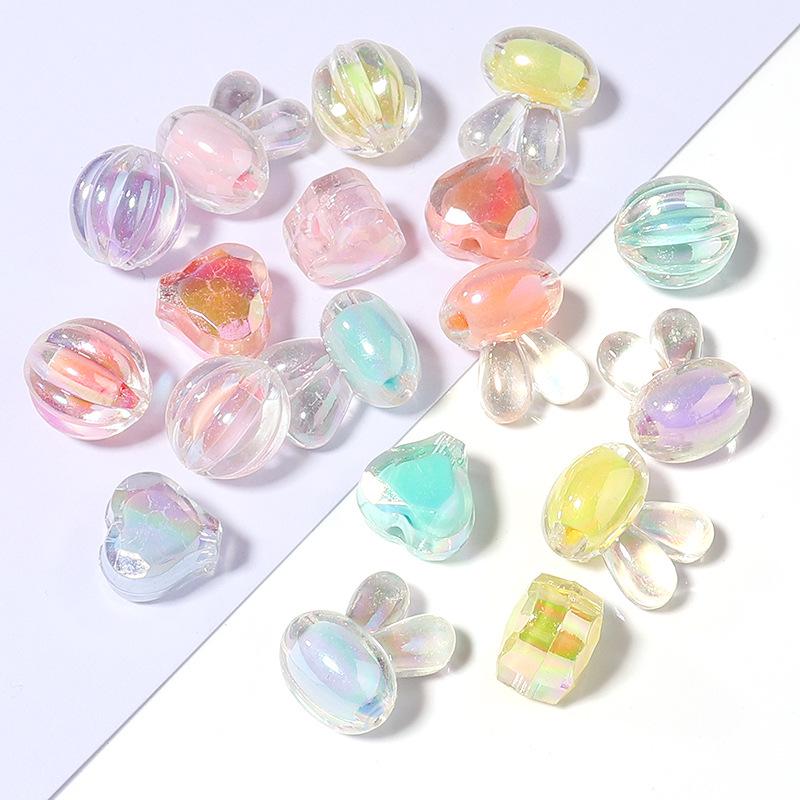 DIY Handmade Round Bead Jewelry Kit: Includes Colored Beads for Phone Chains, Hair Ties, Bracelets, and Necklaces.