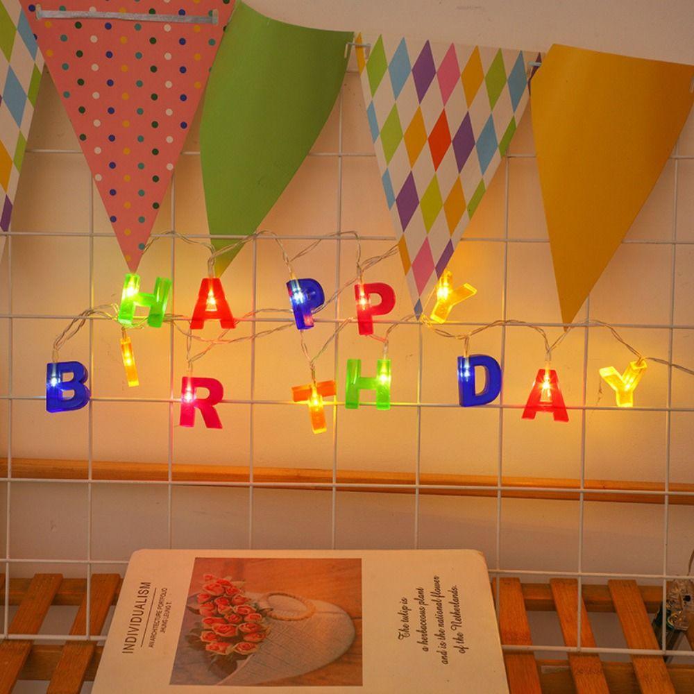 Colorful Color LED Letter Lamp Romantic Birthday Party Decorative Lights  For Birthday Party Decor