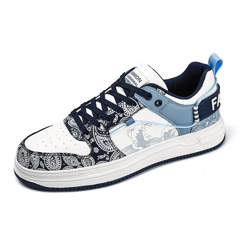 

College style color matching lace-up casual board shoes men s low-top fashion trendy shoes spring and autumn sports white shoes one piece 2025 39