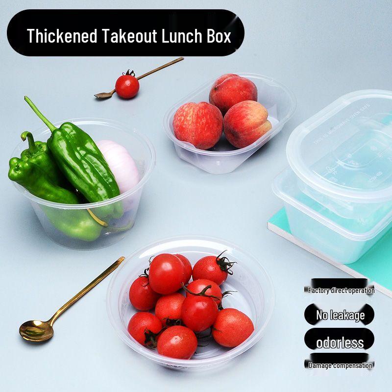 Disposable Microwavable Food-Grade Plastic Round Bowl with Lid