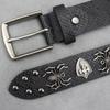 Unisex 7-Color 3D Spider Rivet Leather Belt with Snake Print