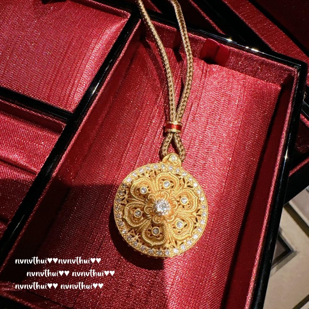 Древнее золотое филигранное резное окно-роза, кулон-ожерелье, новый китайский стиль, ожерелье-компас  молоток-тыква  для богатой женщины