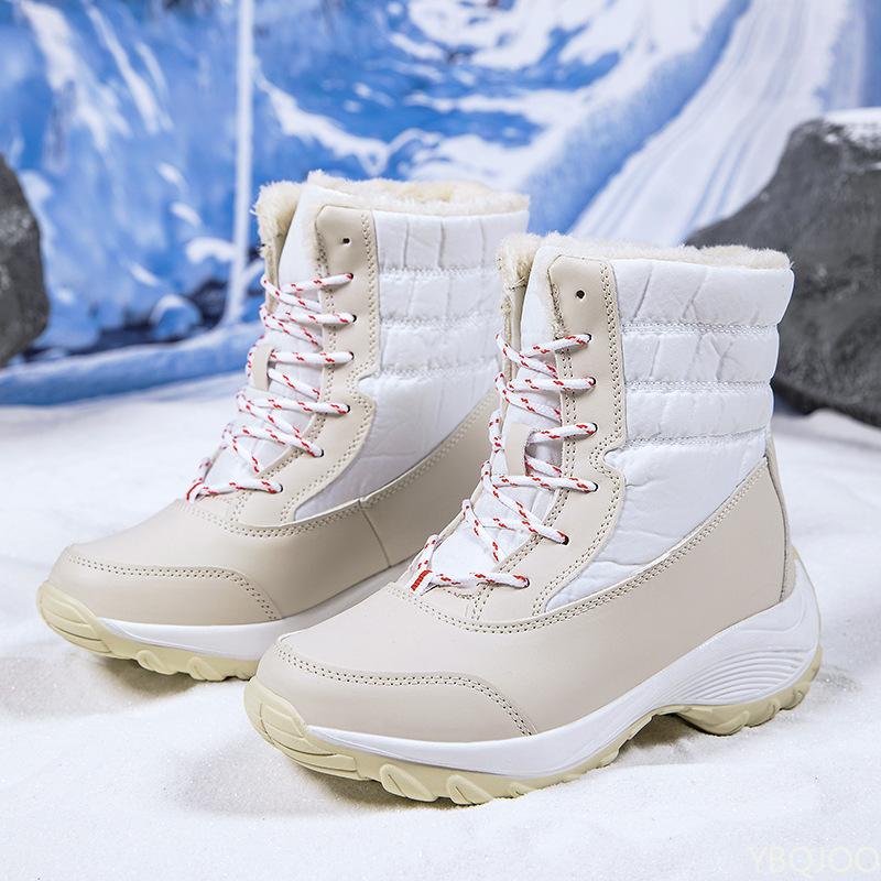 Fashion Lightweight thick soled autumn winter women's shoes simple comfortable high cut daily casual cold resistant warm cotton shoes