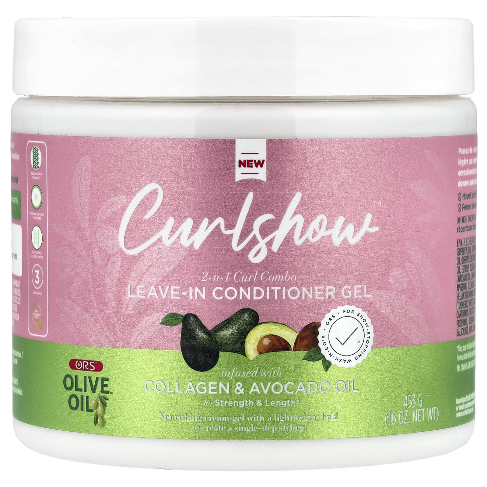 

ORS, CurlShow™, 2-N-1 Curl Combo, Leave-In Conditioner Gel, 16 oz (453 g)