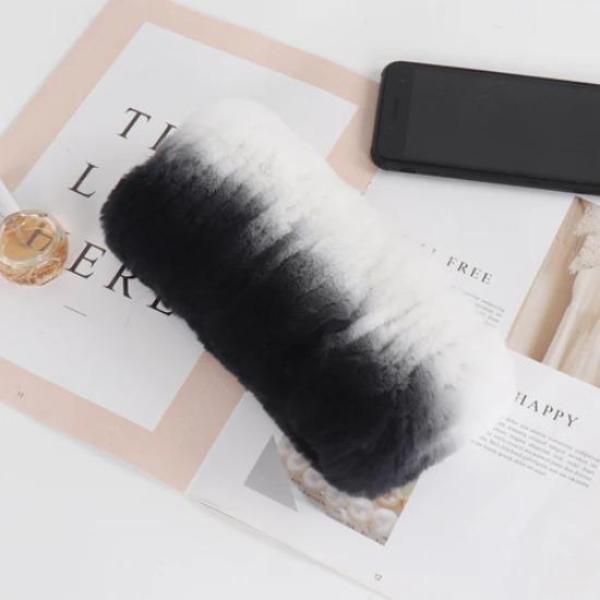 

Зимний Хороший Эластичный Настоящий Мех Кролика Рекс Грелка для Шеи Обмотки Женский Вязаный Шарф из Натурального Меха Кролика Рекс Женская Вязаная Меховая Повязка на Голову