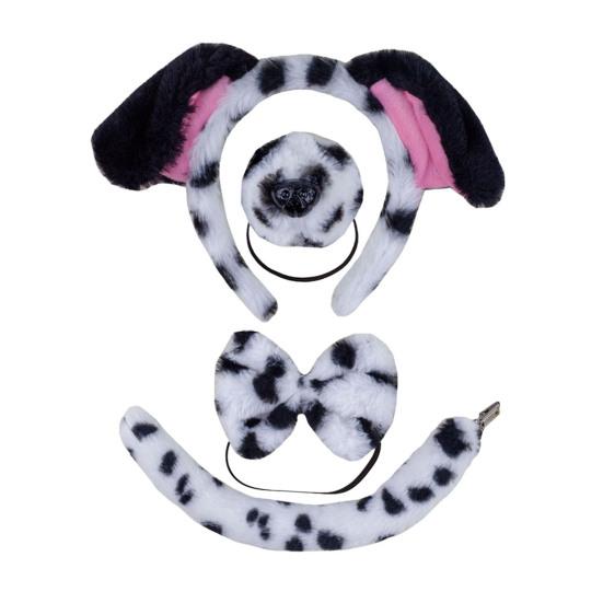 

2/3/4 шт./компл., набор из собачьих ушей и колец для волос для взрослых и детей, плюшевый хлопковый наполнитель, нос, хвост, галстук-бабочка для косплея, рождественский подарок на вечеринку в честь Хэллоуина D