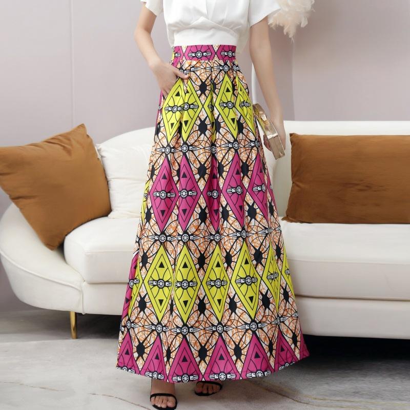 Fashion women's clothing digital printing large size skirt large pendulum medium and long skirt