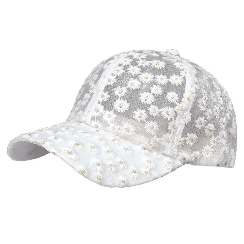 Hut Damen Sommer dünnes Mesh atmungsaktive Baseballkappe Sonnenschutz Sonnenhut klein frisch Chrysanthemenkappe Tide