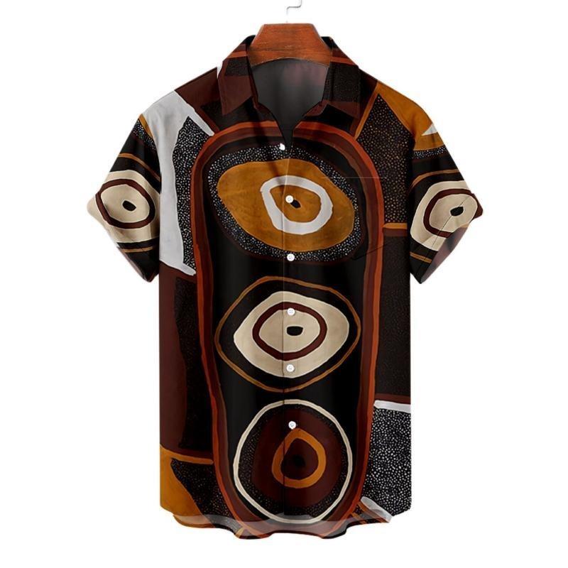 Hawaiianische Herren-Streifenshirts Für Bluse Herren Camisa Social Kurzarm Lässiges Oberteil Übergröße Fitnessstudio Kleidung Mode Herren Vintage