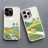Flower Tree Kitten Silicone Phone Case For iPhone 12 11 Pro Max 16 15 14 13 Pro Max Plus X XR XS 7 8 Plus SE2 Shockproof Covers