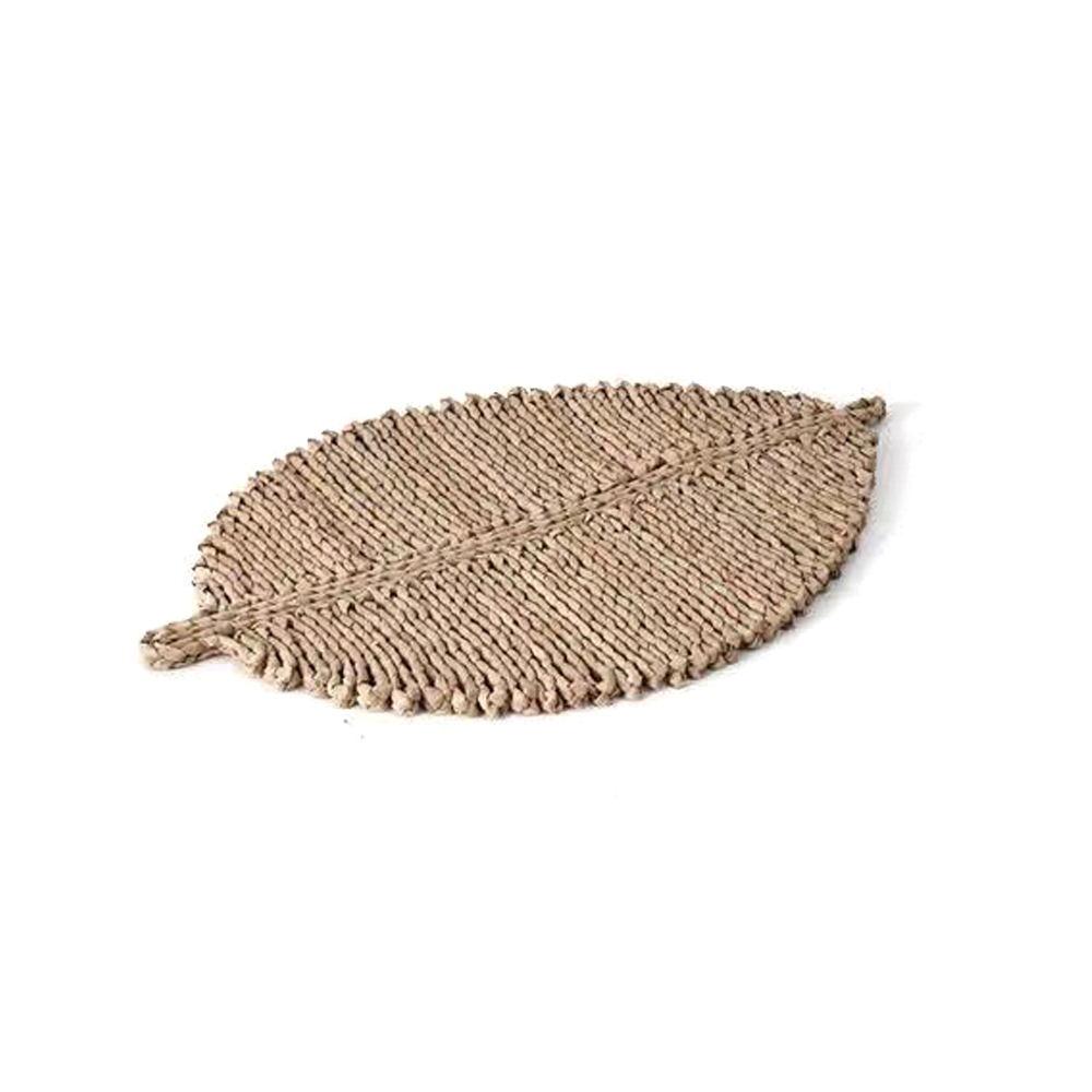 Leaf Type Woven Placemats for Dining Table, Heat Resistant Place Mats, Anti Skidding Pad, Hand Woven Potholders, House Decoratio