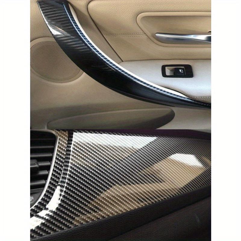 1pc 10x152cm 7D Carbon Fiber Vinyl Film Car Sticker Glossy Car Interior Wrap Sticker Car Home Door Decals Protect Your More Cool DIY Paste