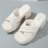 Trendy Women's Slippers 2024 Summer New Thick Sole Anti Slip Cross European and American Style Women's Shoes Platform Sandals