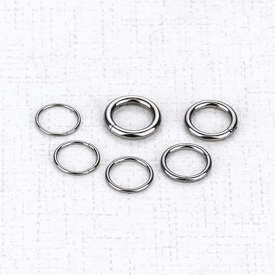 5Pcs/lot Stainless Steel Nose Ring Body Clip Hoop for Women Men Cartilage Piercing Segment Nose Hoop Septum Clicker Lip Ear Ring