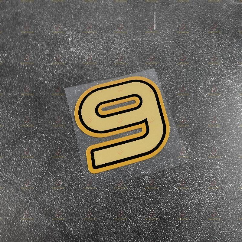 

1PC Gold Motorcycles Number Stickers Waterproof for Motorcycle Helmets Fuel Tanks Tailbox Scooter Universal Vinyl Decals S-High 5cm