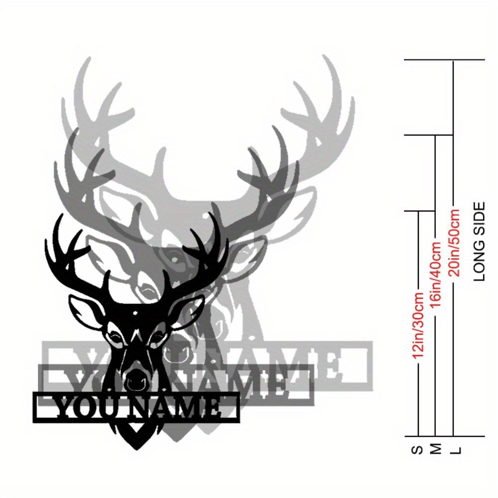 Custom Elk Head Metal Wall Sign Wedding Home Decor Personalized Name Art