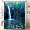 High-quality Waterproof Bathroom Curtains Featuring a Stunning Waterfall Print Perfect for Creating a Spa-like Atmosphere In You