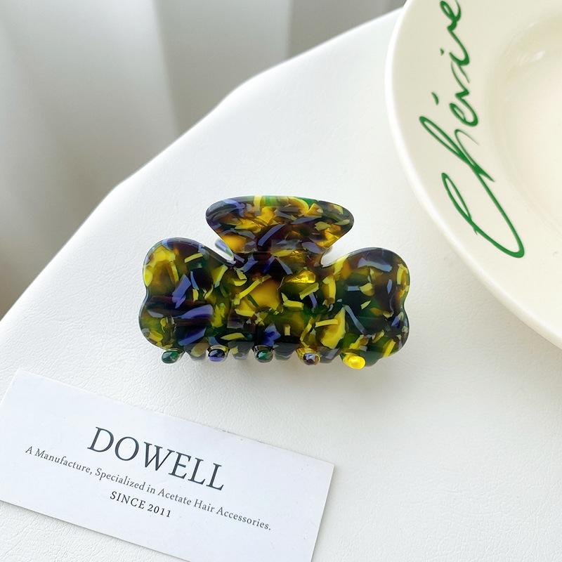 

Классическая заколка для волос из ацетата с современным дизайном, идеально подходящая для женских аксессуаров для волос Yellow Green