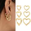 12/14/16mm Fashion Smooth Gold Color Love Heart Hoop Earrings Simple Cute Heart Circle Piercing Earring Buckle Statement Jewelry