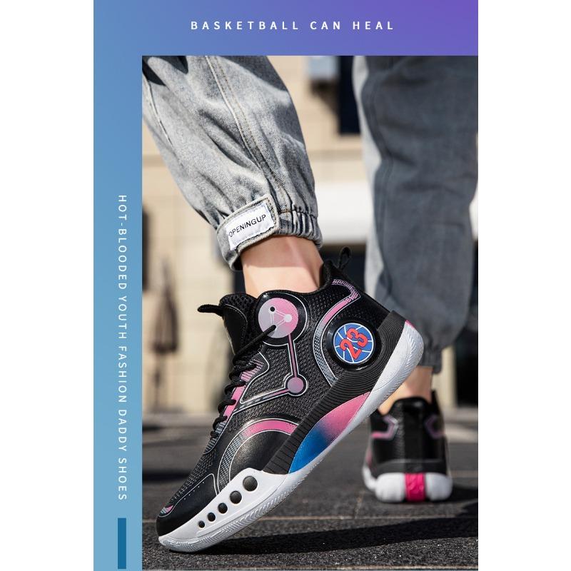 Basketballschuhe Herren Hoher Schaft Atmungsaktiv Anti-Rutsch Verschleißfest Stoßdämpfend Studenten Sportschuhe
