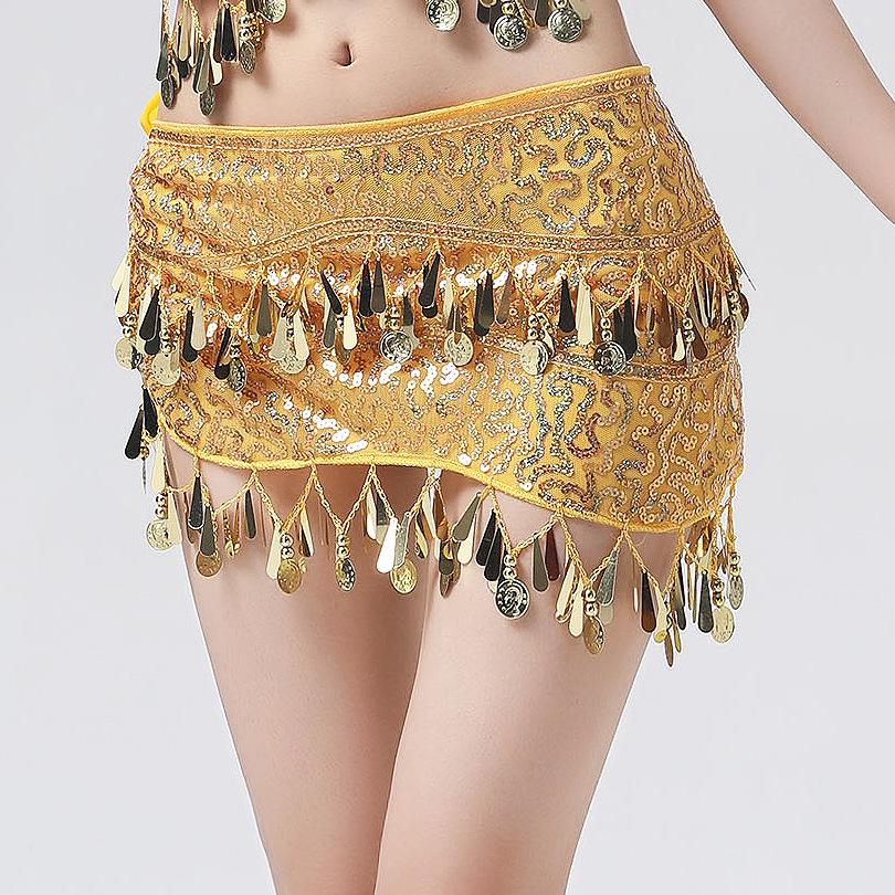 Sequined Hip Scarf with Tassel Coins for Jazz & Belly Dance Performance
