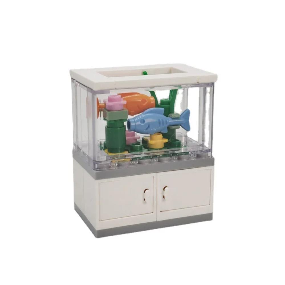 MOC Město Dům Stavebnice Kuchyně Kancelář Ložnice Piano Postel Pohovka Lednice Lampa Knihovna Akvárium Sada Kostek Hračky