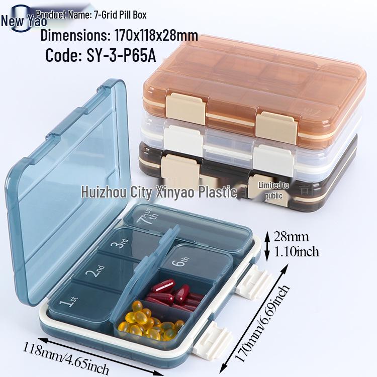 Seven-Day Pill Organizer: Morning, Noon, Night Portable Capsule Case with Large Capacity