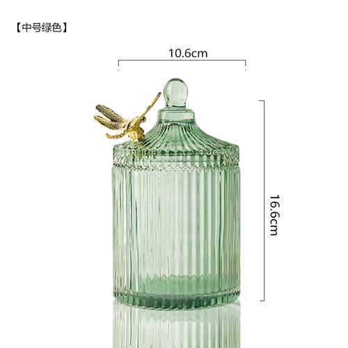 Вертикальный узор Стеклянная банка для хранения Кристальная стеклянная банка для конфет Бутылка для свечи с крышкой Бытовой контейнер для хранения продуктов Домашний декор