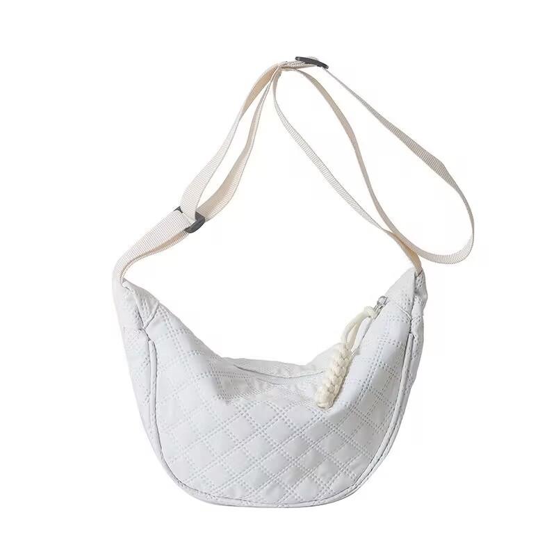 

Fashionable and versatile small bag for women, diamond grid crossbody bag, shoulder bag, lightweight dumpling bag, armpit bag белый