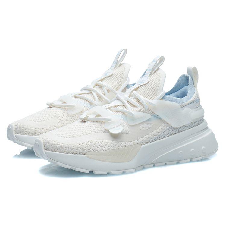 Li-Ning Jizhu Trendy Casual Shock Absorbing Breathable Non-Slip Running Shoes Women Sneakers Cloud-White AGLR190-2