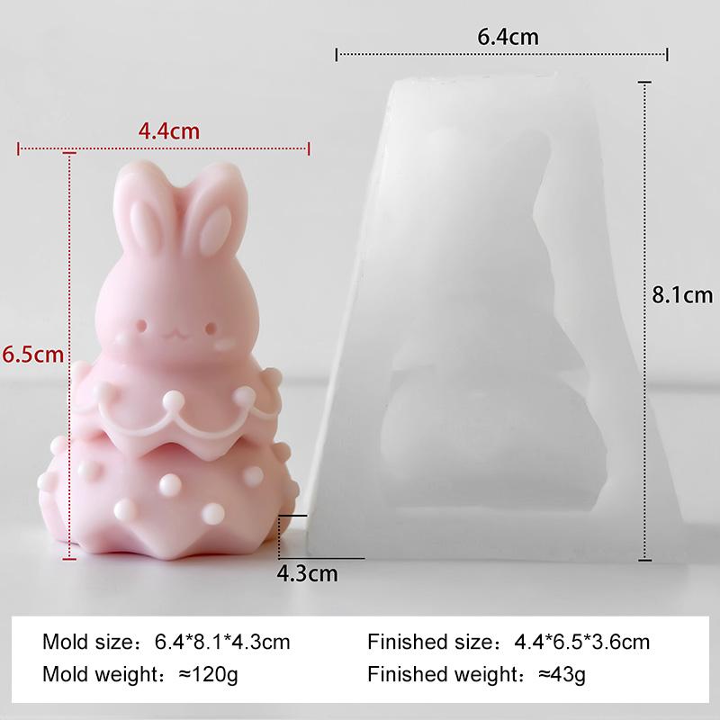 DIY Bunny Shape Chocolate Cookies Baking Molds Cartoon Rabbit Silicone Mold Handmade Aroma Candle Plaster Resin Mould