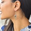 Nature Inspired Moonstone Dangle Earring, Moonstone Leafy Earring, Rainbow Moonstone Oxidized Dangle, Birthstone Earring, Bridesmaid Jewelry