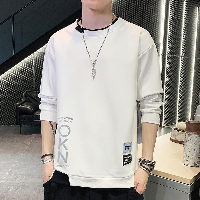 New Spring and Autumn Men's Sweatshirt Casual and Versatile Young Handsome Long-sleeved T-shirt Round Neck Men's Clothing
