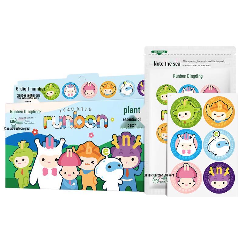 Runben Plant Essential Oil Cartoon Patches for Kids 36 Patches