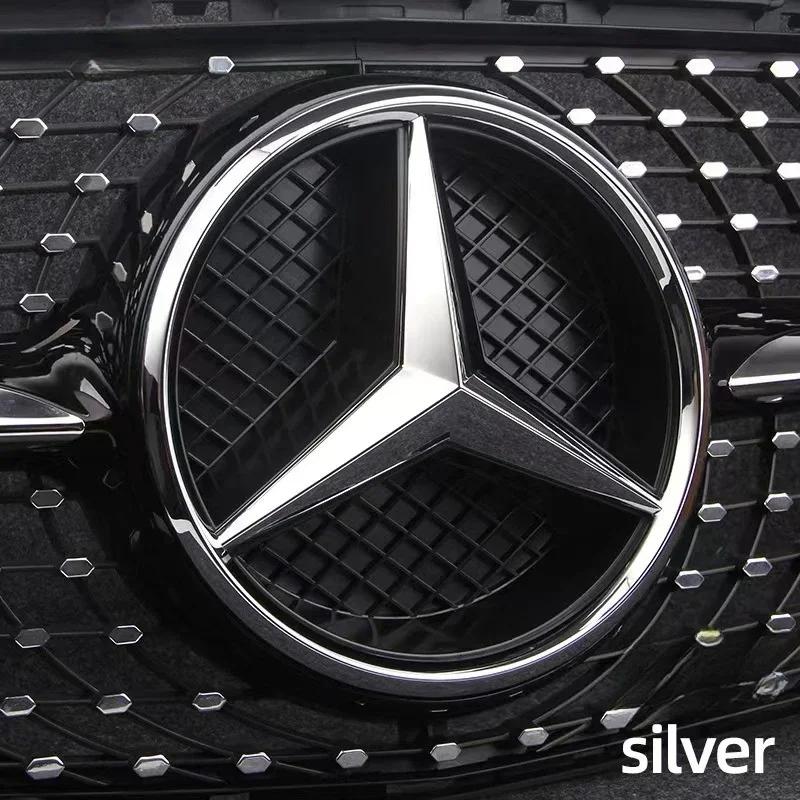 Silver Border Decoration For Mercedes Benz W204 2006-2012 B/V Class 2005-10 Car Front Grilled Star Emblem Logo