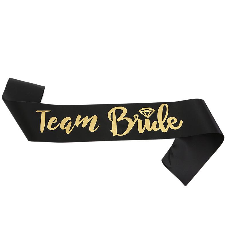 Gold Foil Bachelorette Party Sash Set: 'BRIDE TO BE' & 'TEAM BRIDE'