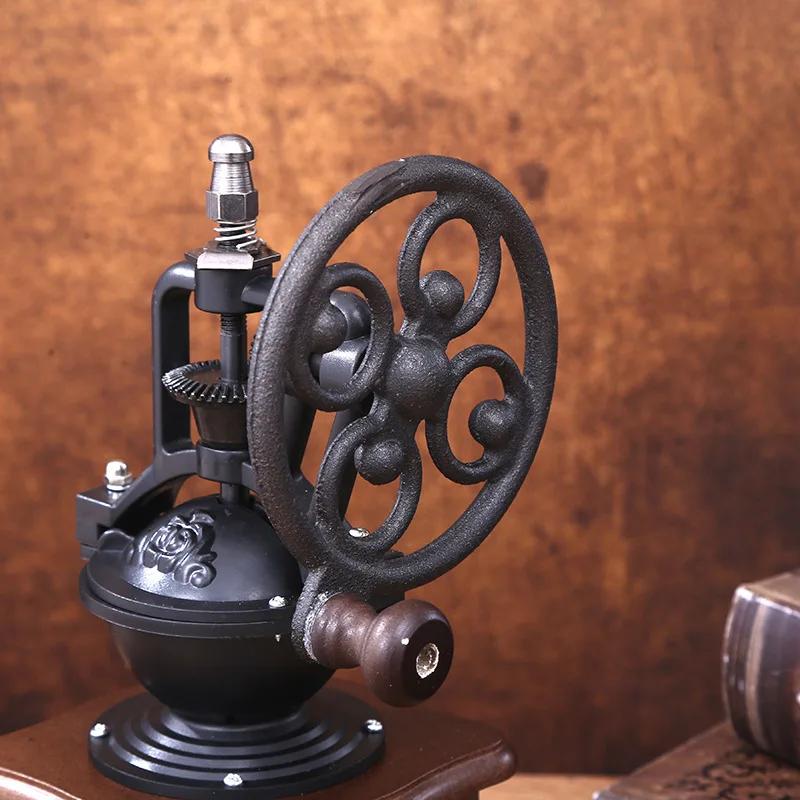 Hand Shake Coffee Bean Grinders Vintage Big Wheel Manual Coffee Machine Cast Iron Vintage Shaker Coffee Grinding Beans