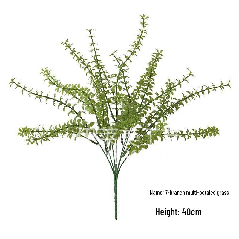 Artificial Green Plant Bundle: Decorative Plastic Grass, Water Grass, Plastic Flower, and Fern.