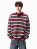 Unisex Retro-gestreifter Pullover mit Kragen - Lässige Winterstrickware