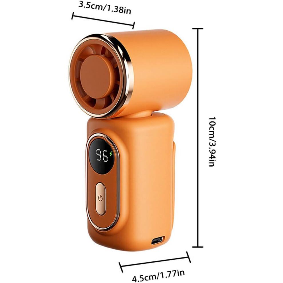 (Orange#Upgraded, -) Mini Draagbare Clipventilator - 3000mAh Oplaadbaar, 5 Standen