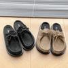 3755 Retro Bag Head Lace-up Leather One-pedal Summer Half Slippers Men and Women Couple Cowhide Shoes