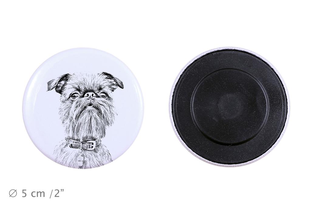 Griffon Bruxellois, Brussels Griffon – Magnet with a dog's pupil, exceptionally light – Design 01 | Art-Dog