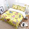 Cartoon Cats And Flowers Pattern Print Bedding Set 1 Duvet Cover 2 Pillowcases For Adult And Children Luxury Gift Full Size