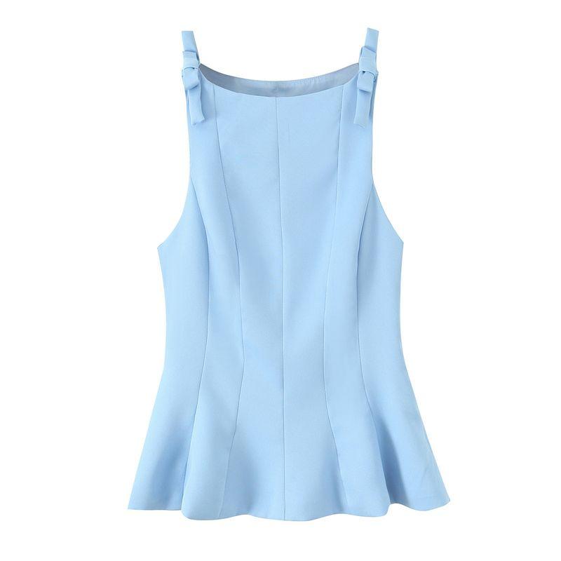 Kaslead New Arrival Women's Clothing Fashion Style Fashion Short Skirt Hem Bowknot Decoration Tops 2606777