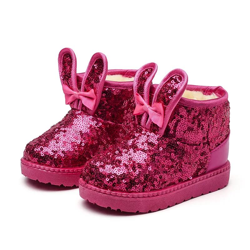 Girl Shoe Girl Boot Winter Fashion Sequin Snow Boot Non Slip Warm Kid Shoe Toddler Cute Plush Cotton Shoes Platform Ankle Boots