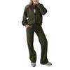 Women's Fashion Two-piece Solid Color Long-sleeved And Zipped Sweatshirt Trousers Casual Set